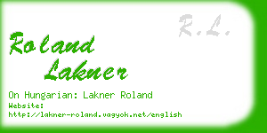 roland lakner business card